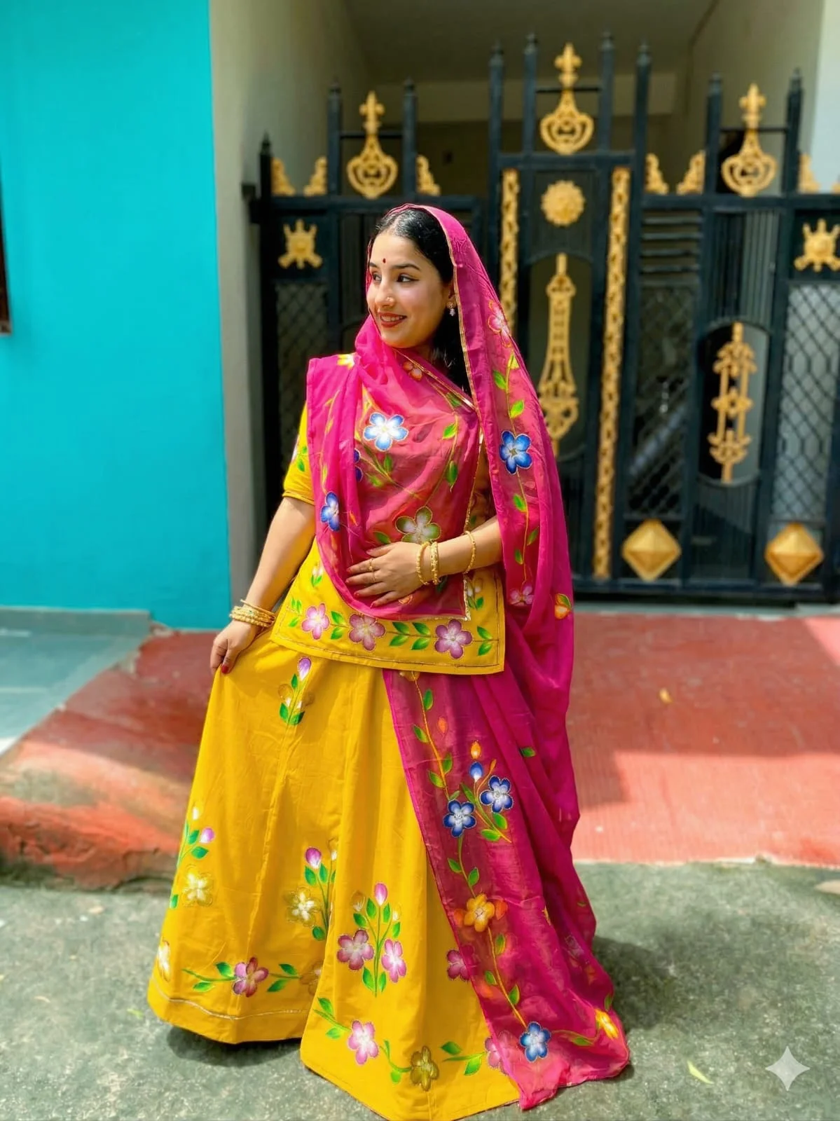 ✨Royal Hand Painted Heavy Cotton Lehenga Suit Set✨ - Image 20