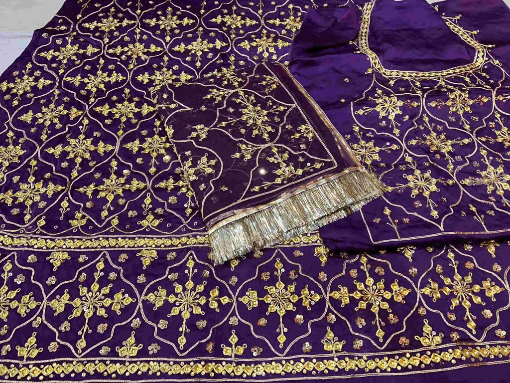 ✨Royal Udaipuri Danka Work Bember Satin Poshak Set✨ - Image 3