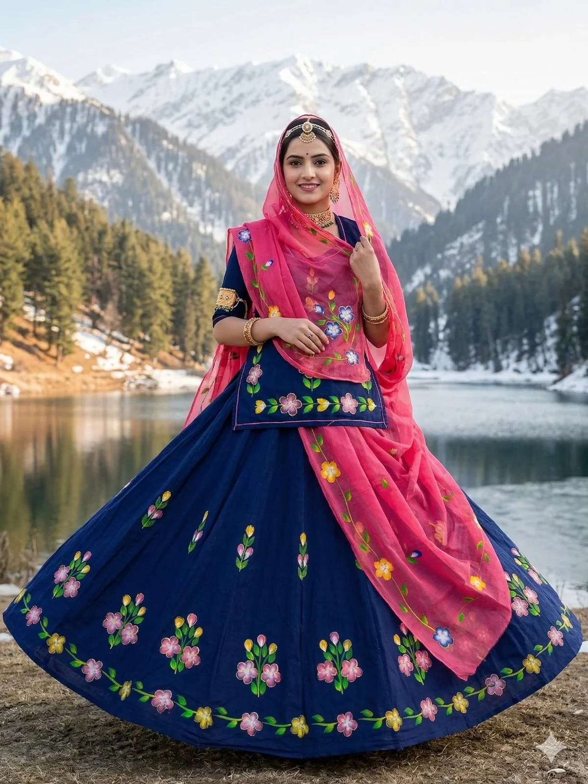 ✨Royal Hand Painted Heavy Cotton Lehenga Suit Set✨ - Image 13