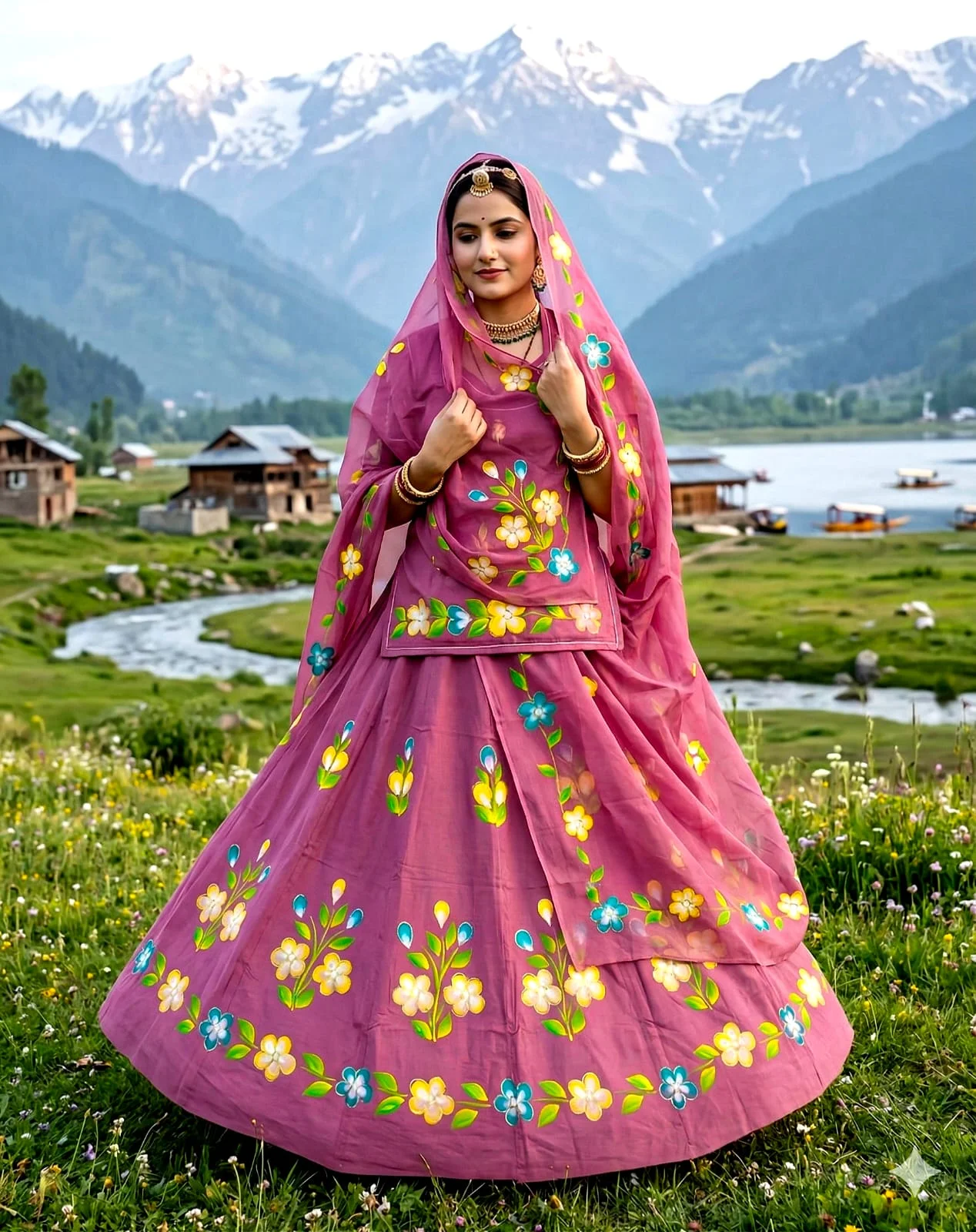 ✨Royal Hand Painted Heavy Cotton Lehenga Suit Set✨ - Image 15