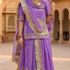 ✨ Rathori Bridal Gota Poshak ✨ - Lavender Purple