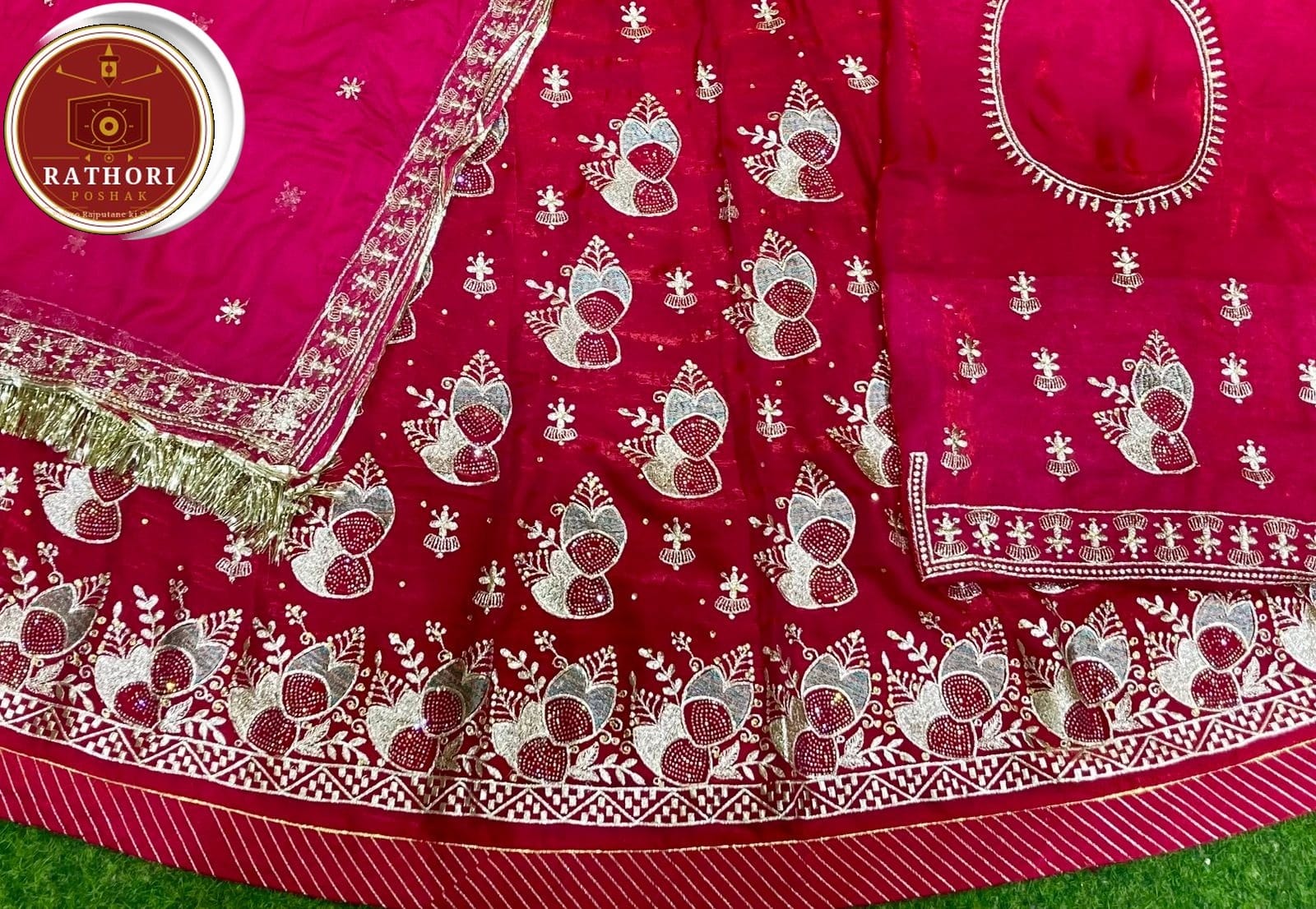 ✨Royal Fendi Silk Zari Work Boutique Poshak Set✨ - Image 2