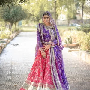 Maharani Pink-Purple Designer Gota Patti Lehenga