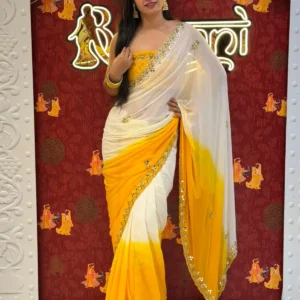 Yellow Ombre Saree