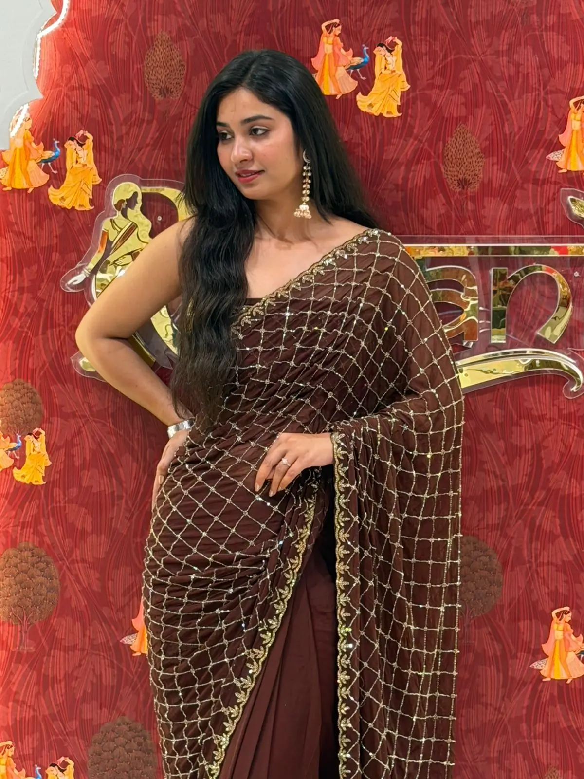 All Checks Saree – Peacock Blue - Image 5