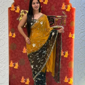 Sequence Flowers Saree
