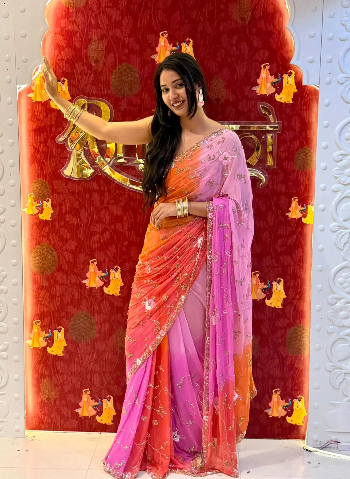 Sequence Flowers Saree - Image 13