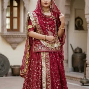 Maharani Vintage Zari Moti Work Lehenga Set