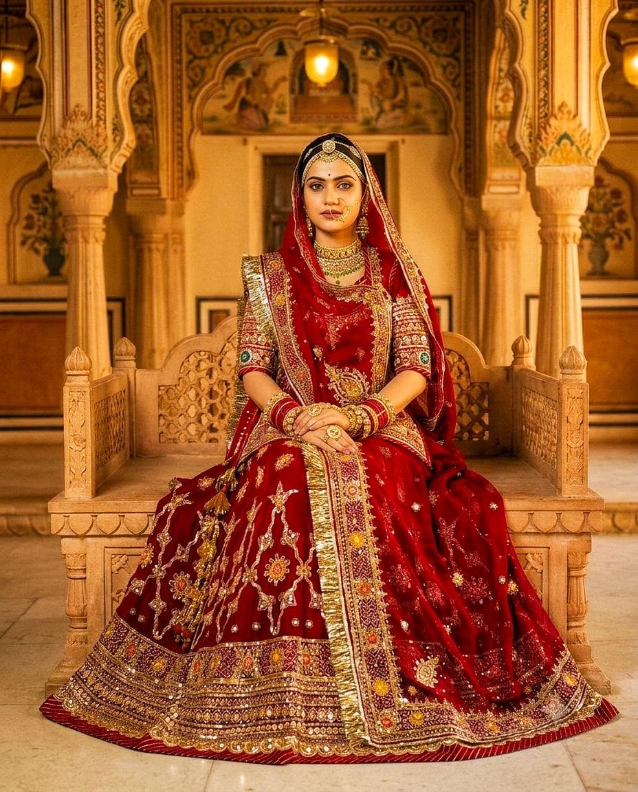 Shahi Rajputana Bridal Gherr Poshak